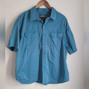 CE Schmidt Turquoise Blue Men's Shirt Size 2XL Workwear Button Up Utility Pocket